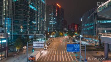 北京中关村善缘街夜景延时固定延时摄影